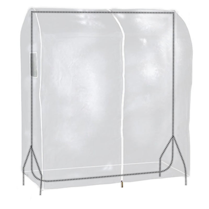 HANGERWORLD 4ft Clothes Garment Rack Cover for Open Closet Clear Showerproof COVER ONLY (48"x24"x65") - Image 5